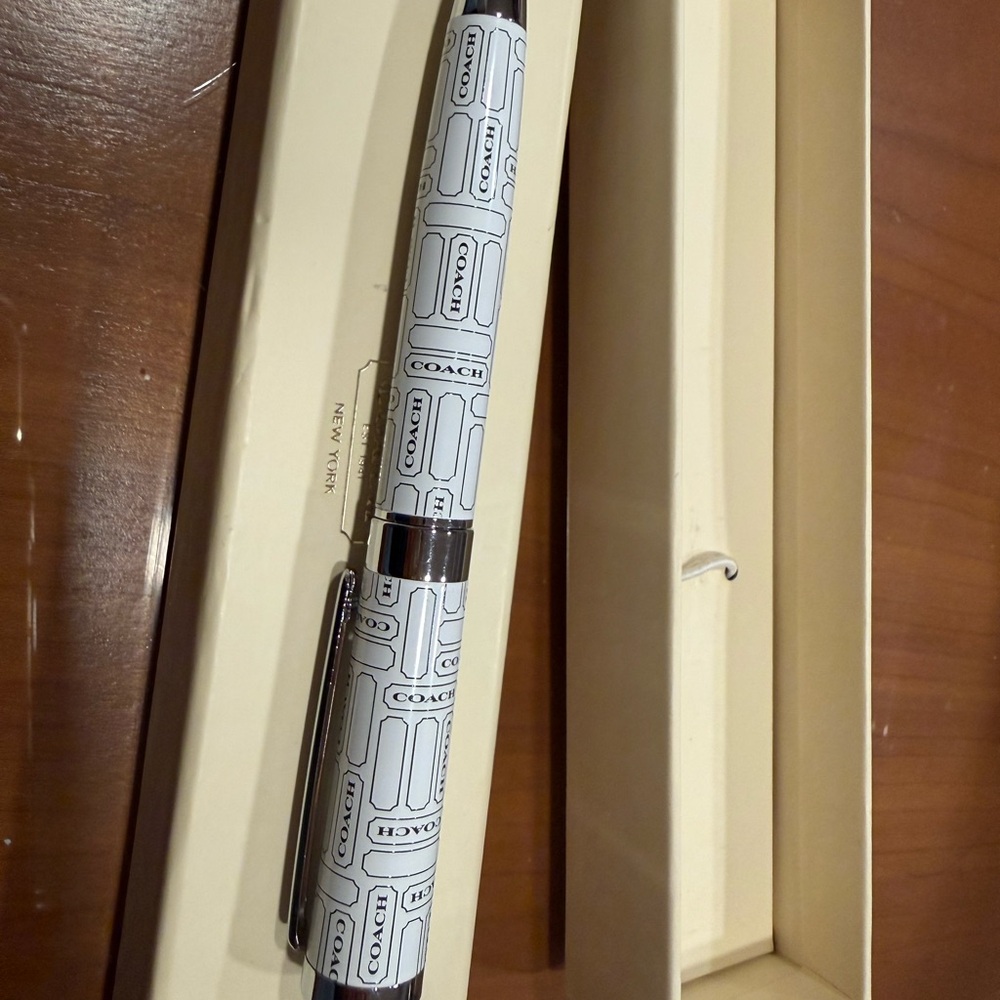 Coach White and Silver Logo Pen - Picture 2 of 2